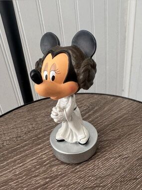 Disney Star Wars 2007 Minnie Mouse Princess Leia Bobblehead 4" Figure